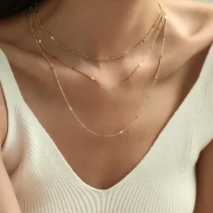 Collar de 3 cadenas doradas de moda Carla