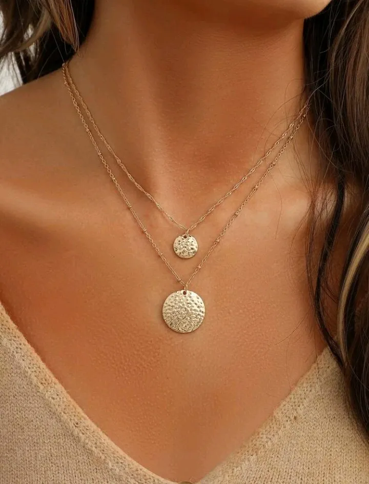 Collar de 2 cadenas colgantes rugosos, Darice