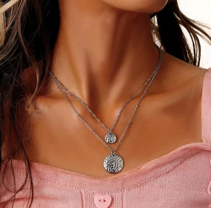 Collar de 2 cadenas colgantes rugosos, Darice - Imagen 5