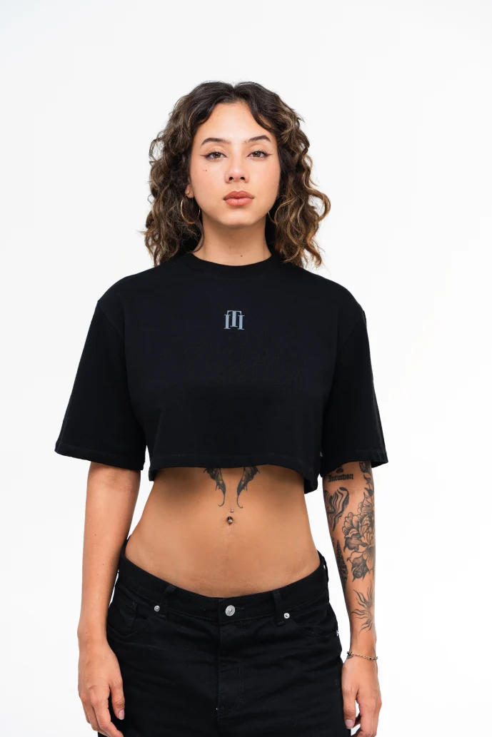 Crop Top Oversize Black - Imagen 2