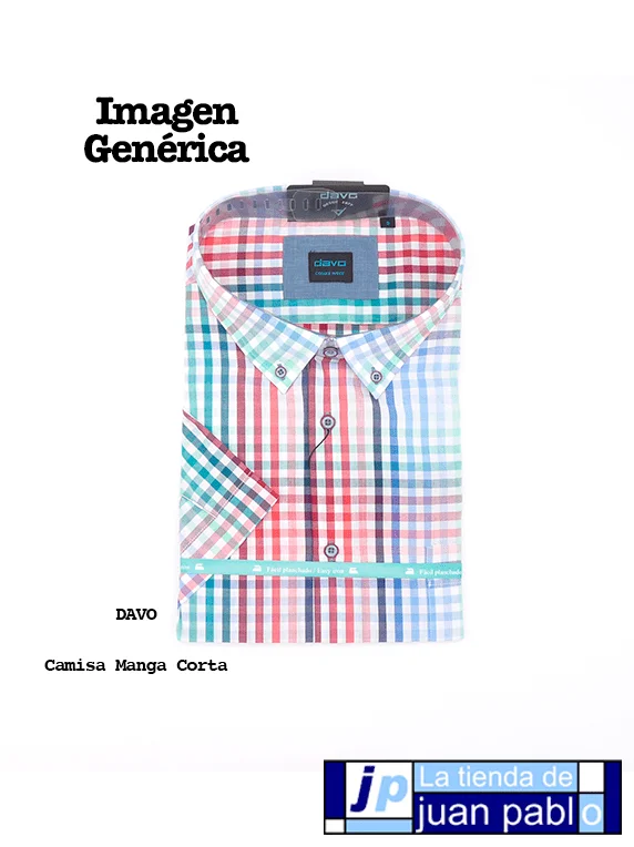DAVO Tallas Especiales Camisa Manga Corta Tela - Imagen 2
