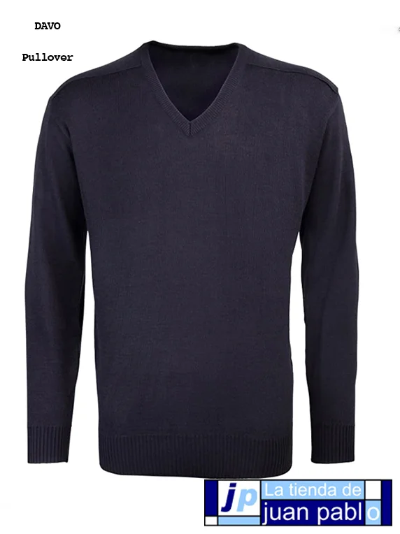 DAVO Jersey Pullover de Caballero con Cuello Pico