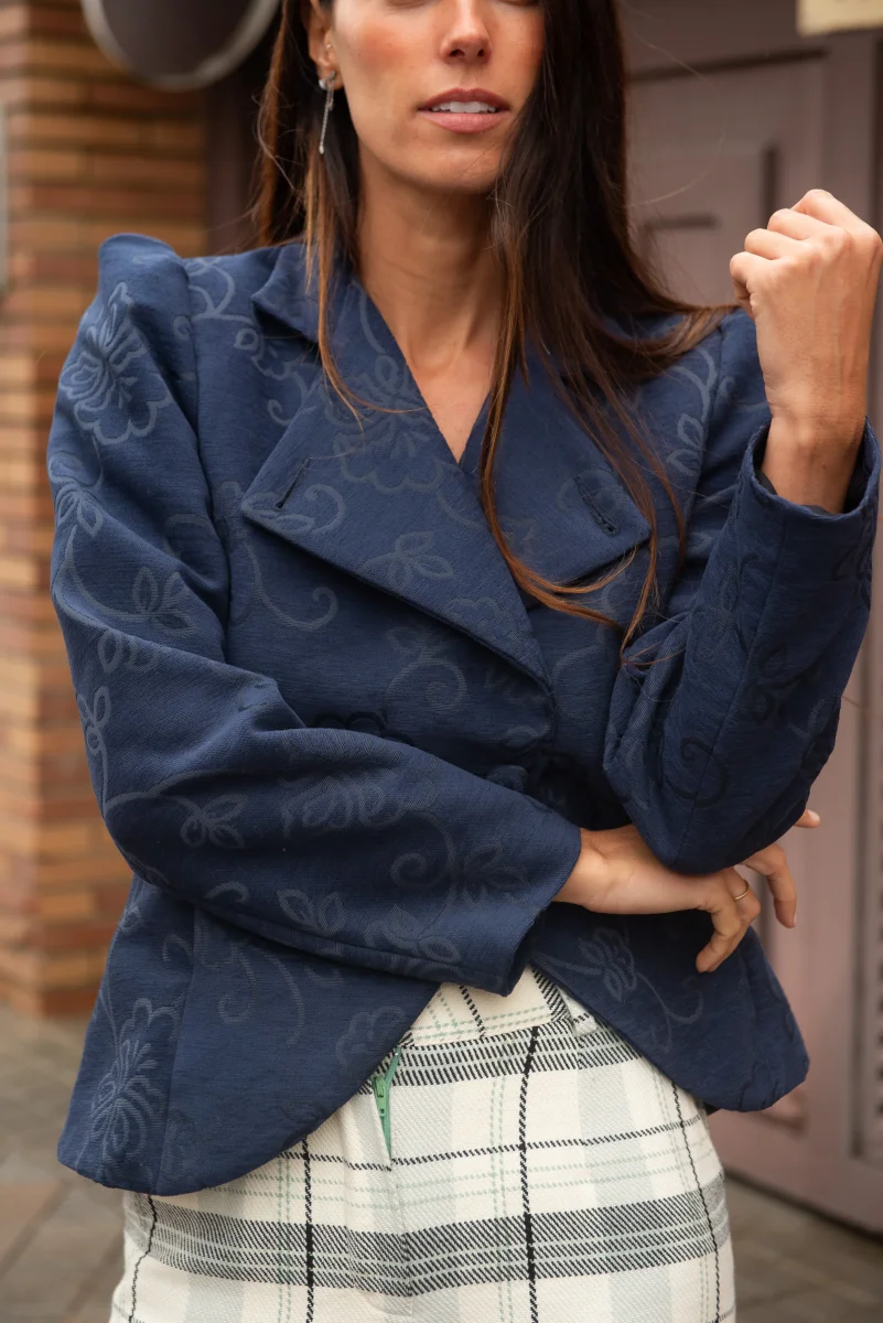 Chaqueta Hearth Azul Marino Estampado Flores - Imagen 6