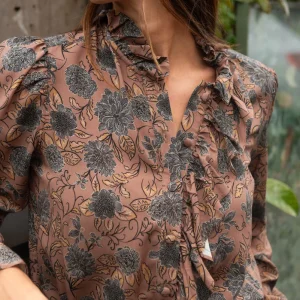 Blusa Toffe Estampado Marrón
