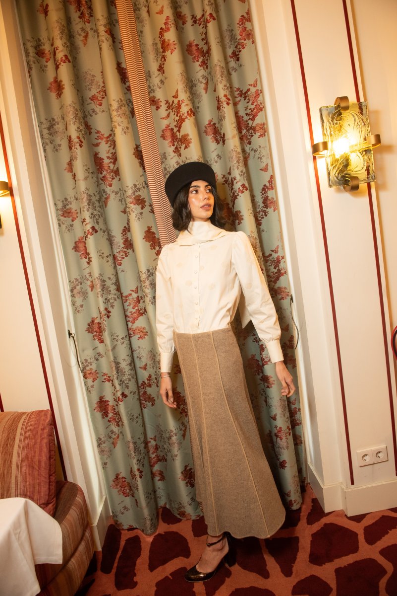 Falda Snowfall Lana Beige - Imagen 5
