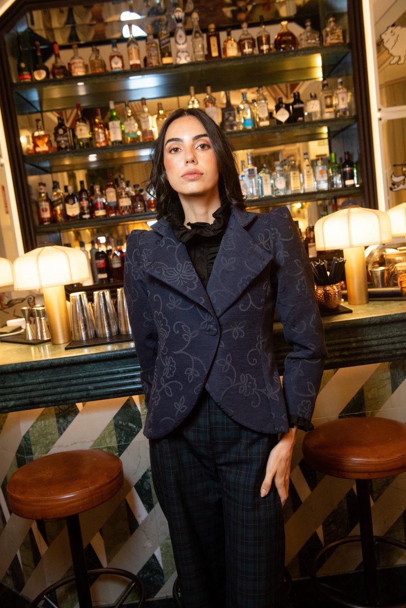 Chaqueta Hearth Azul Marino Estampado Flores - Imagen 7