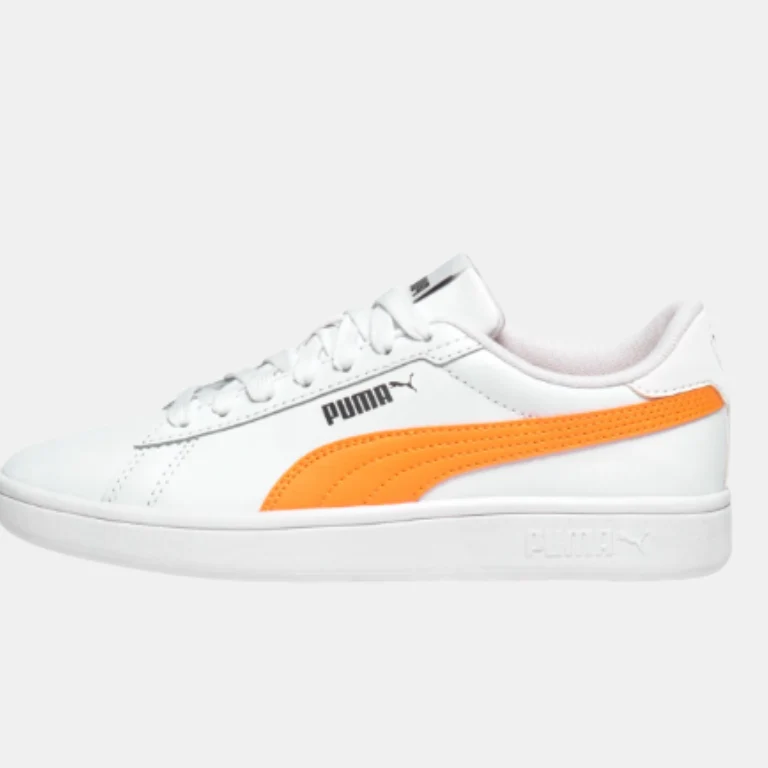 ZAPATILLAS PUMA SMASH 3.0 L JR WHITE-ORANGE