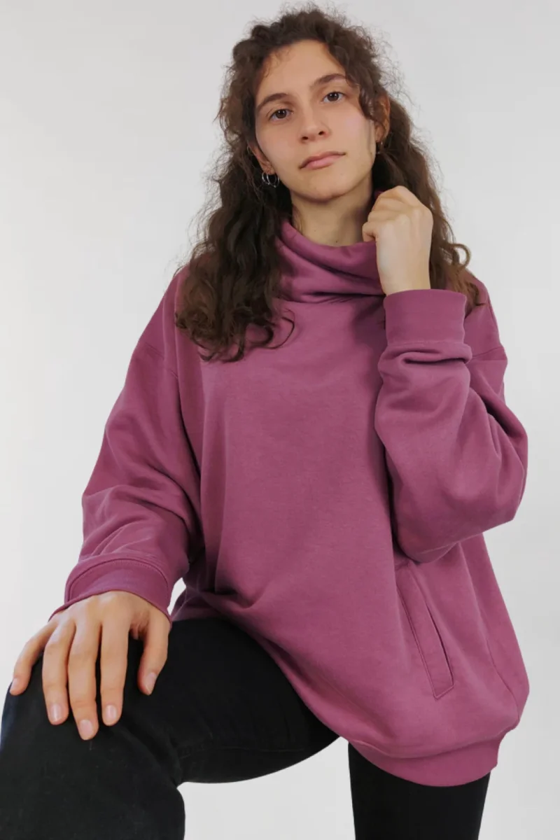 Sudadera orgánica - Malva - Imagen 3