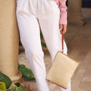 Pantalones lino cinturón