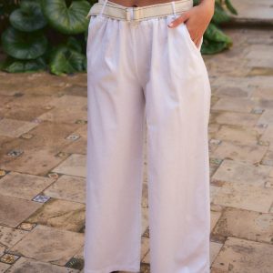 Pantalones anchos cinturón