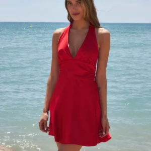 Vestido corto satinado