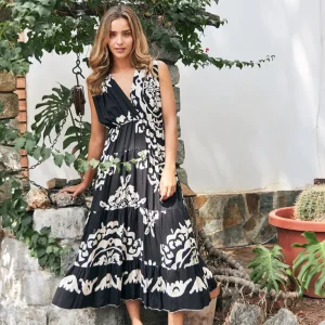 Vestido largo estampado