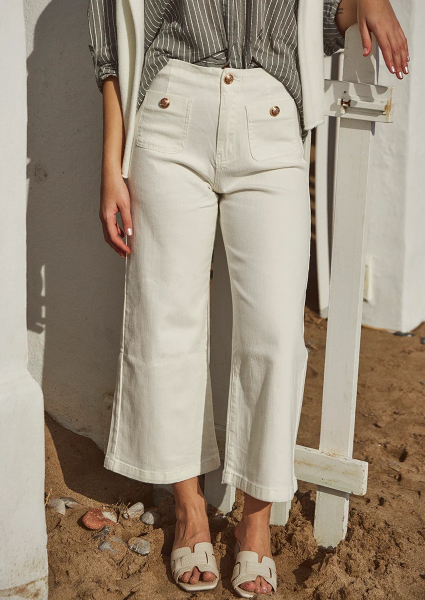 Jeans wide leg cropped - Imagen 2