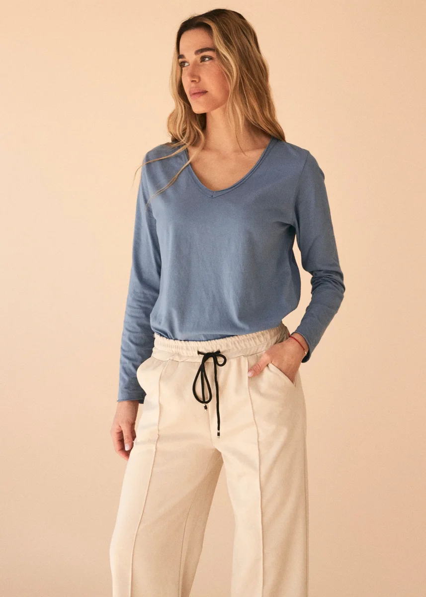 Camiseta básica cuello punta - Imagen 3