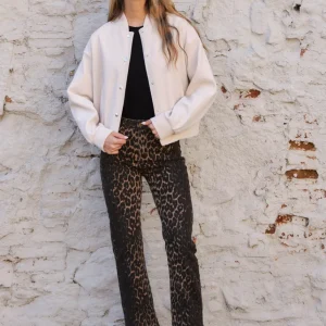 Jeans straight leg animal print