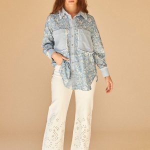 Camisa estampada denim