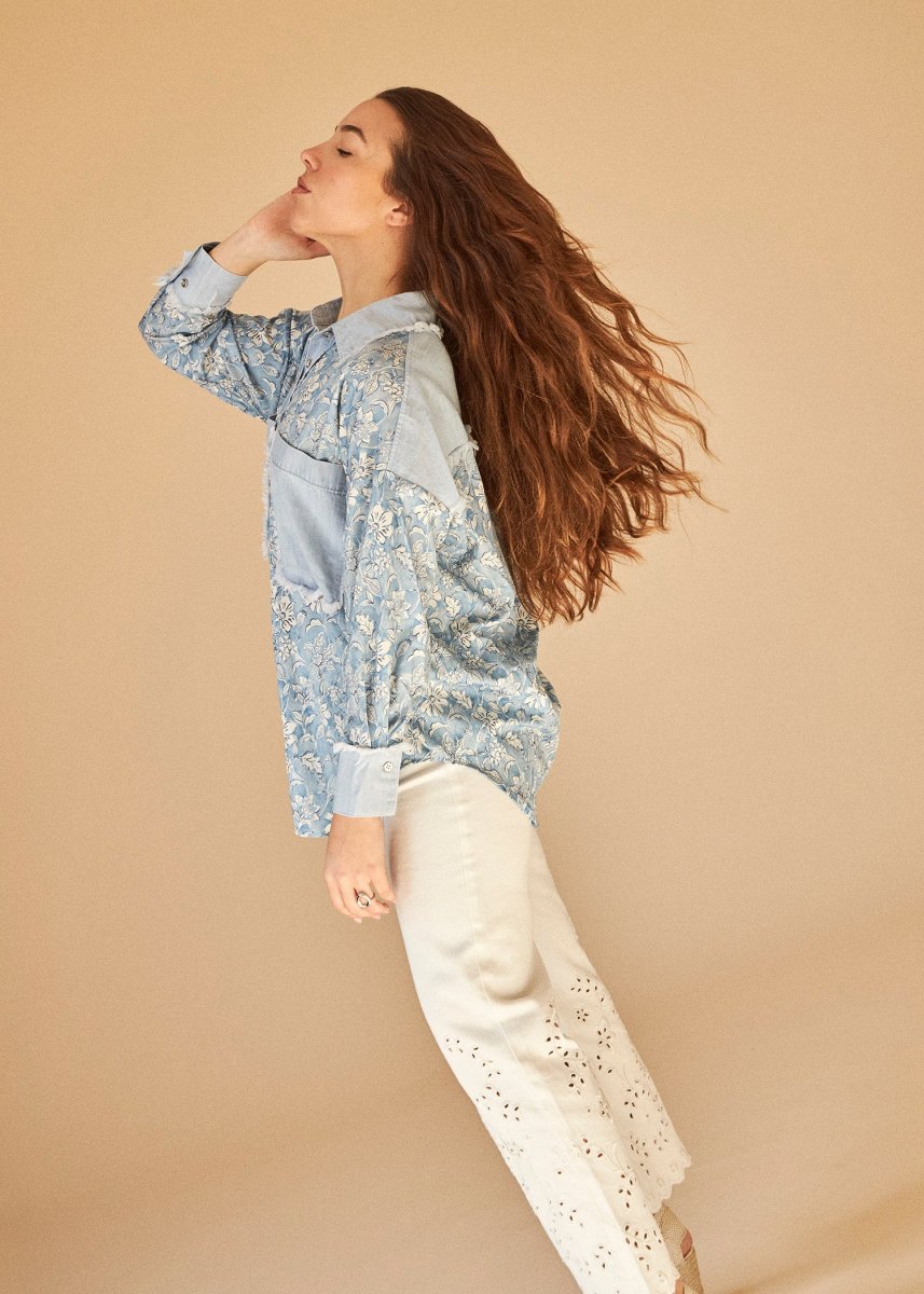 Camisa estampada denim - Imagen 3