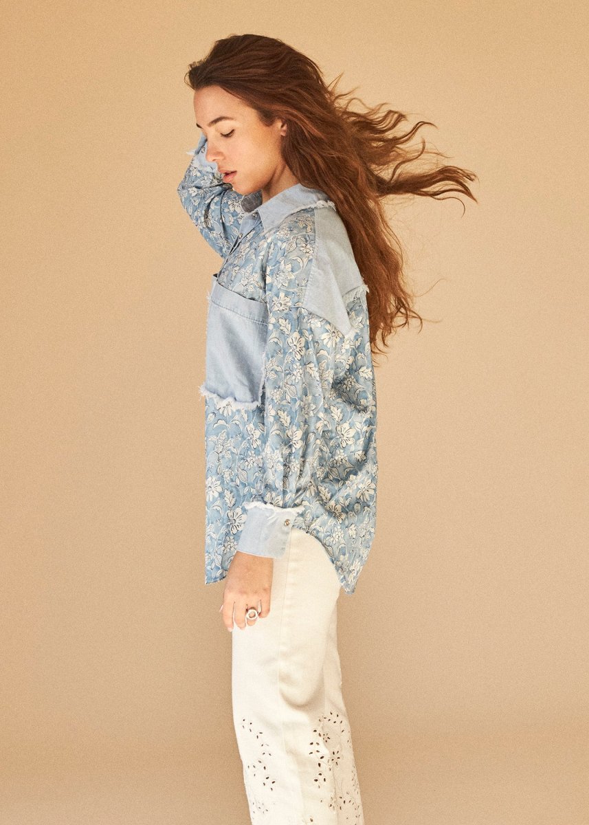 Camisa estampada denim - Imagen 4