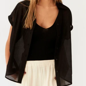 Camisa organza bolsillo