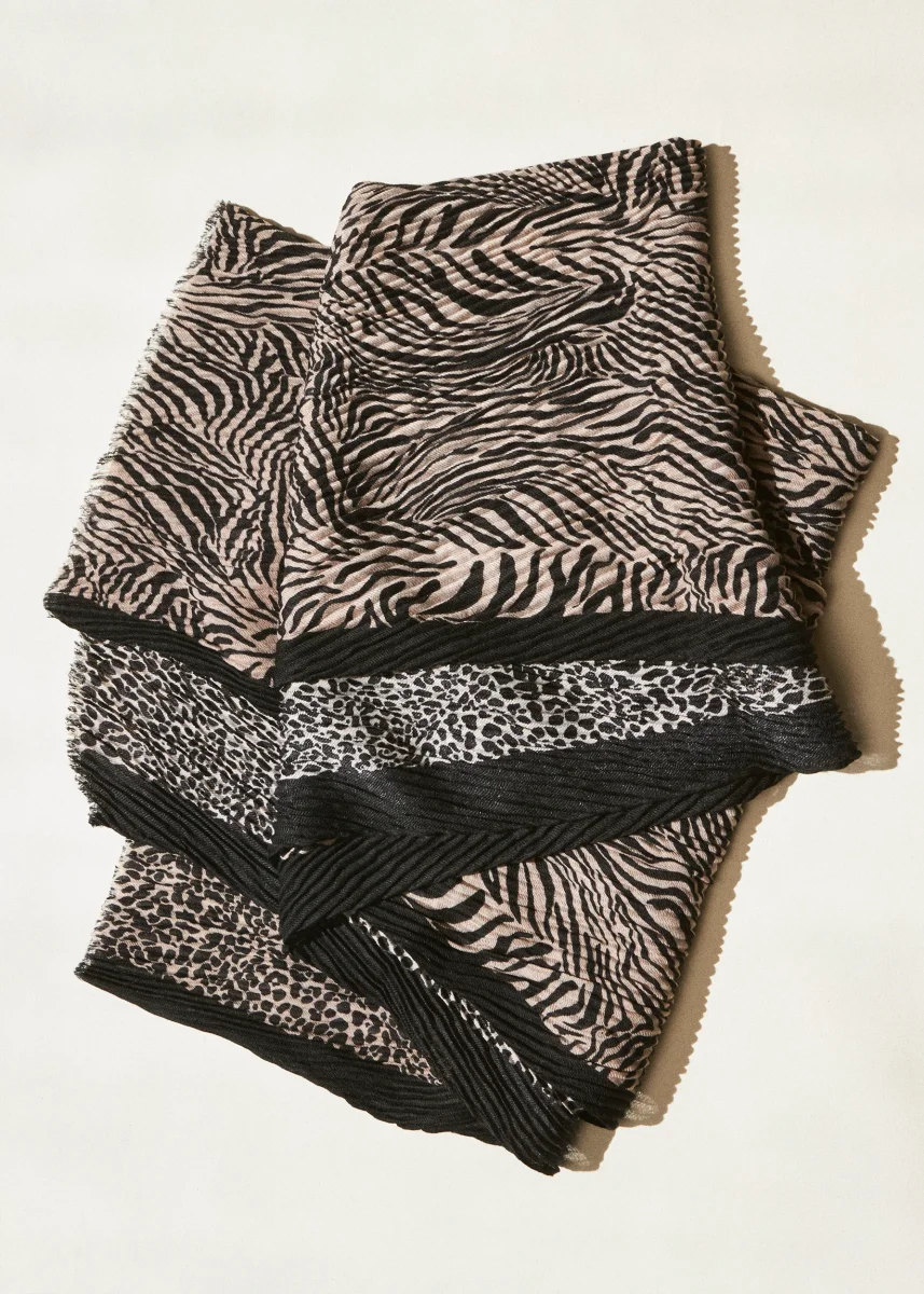 Pañuelo leopardo plisado
