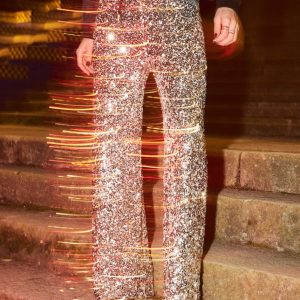 Pantalón paillettes palazzo