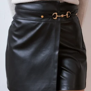 Falda pantalón efecto piel