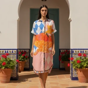 Vestido camisero estampado