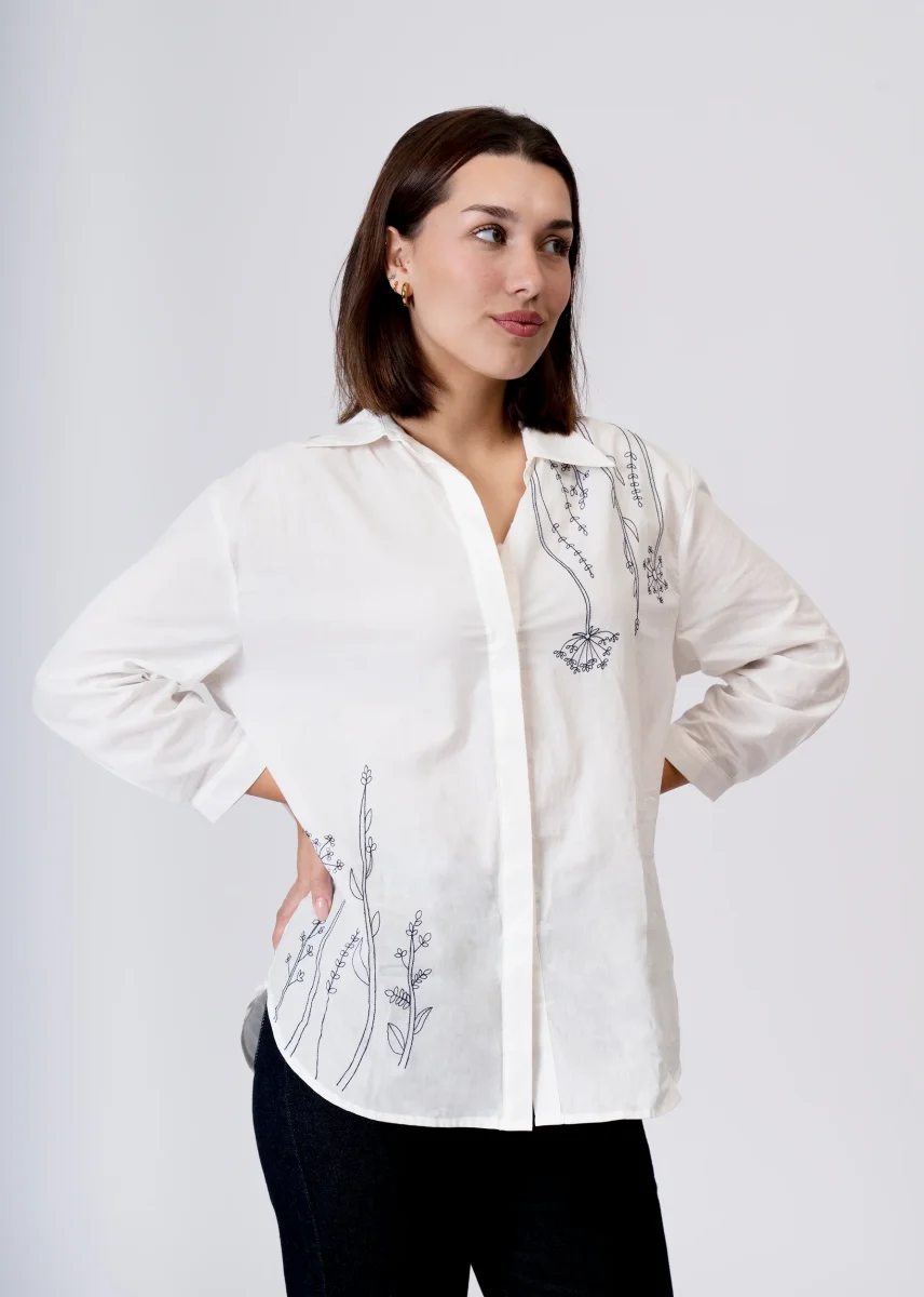 Camisa bordado floral - Imagen 4