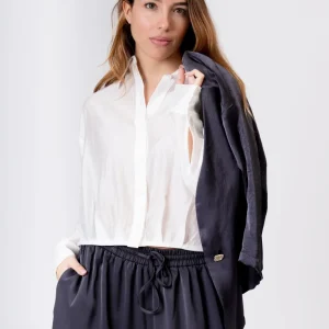 Camisa organza corta tablas