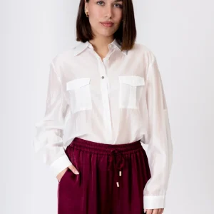 Camisa organza bolsillos