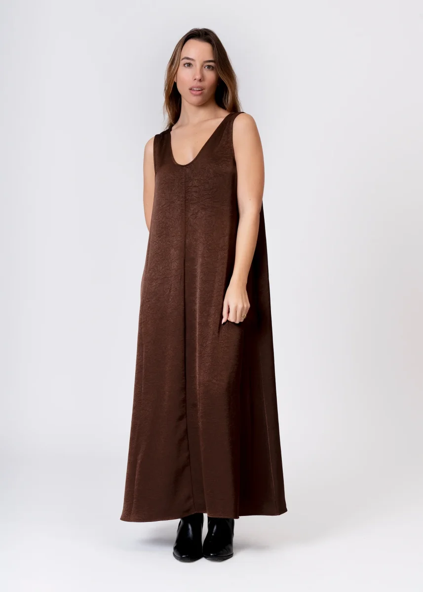 Vestido raso largo - Imagen 2