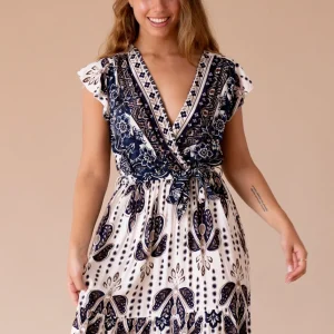 Vestido cruzado estampado