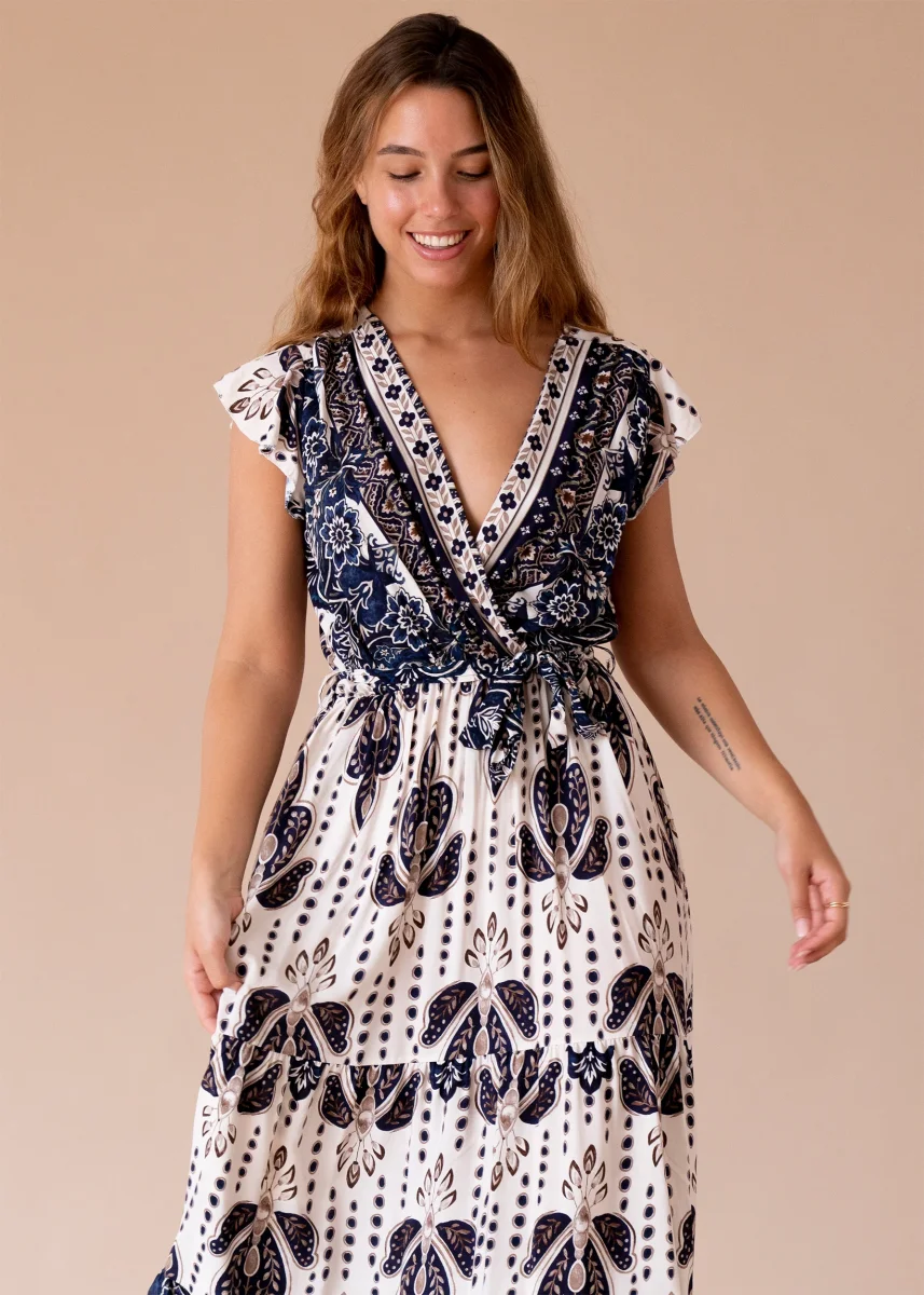 Vestido cruzado estampado - Imagen 2