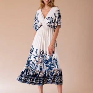 Vestido cruzado estampado