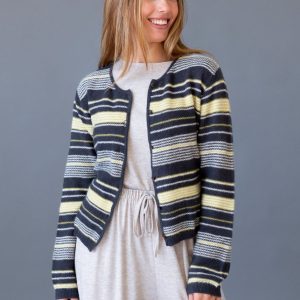 Cárdigan mohair rayas