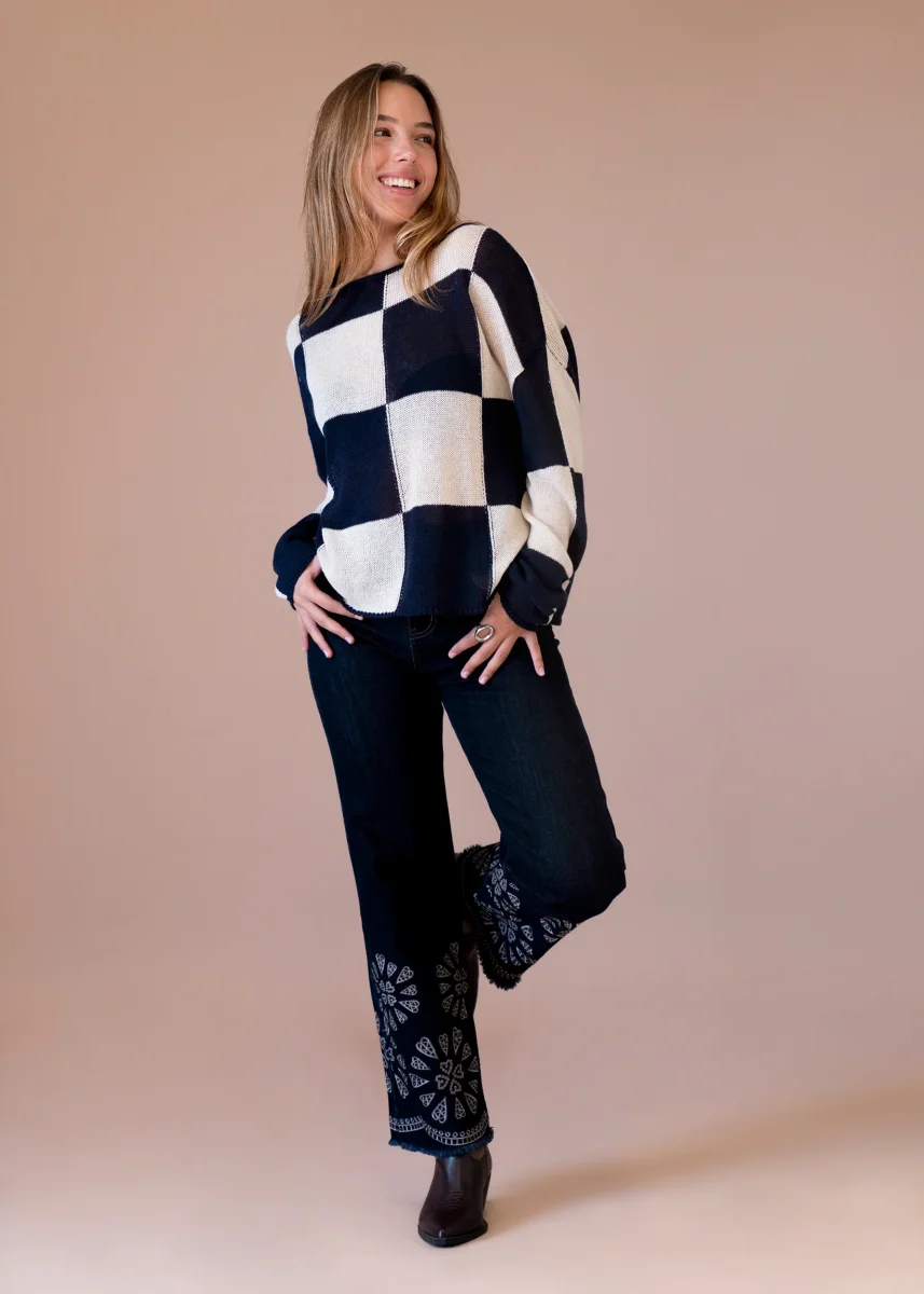 Jeans rectos bordados - Imagen 3