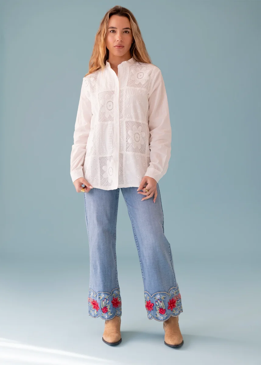 Camisa bordada patchwork - Imagen 5