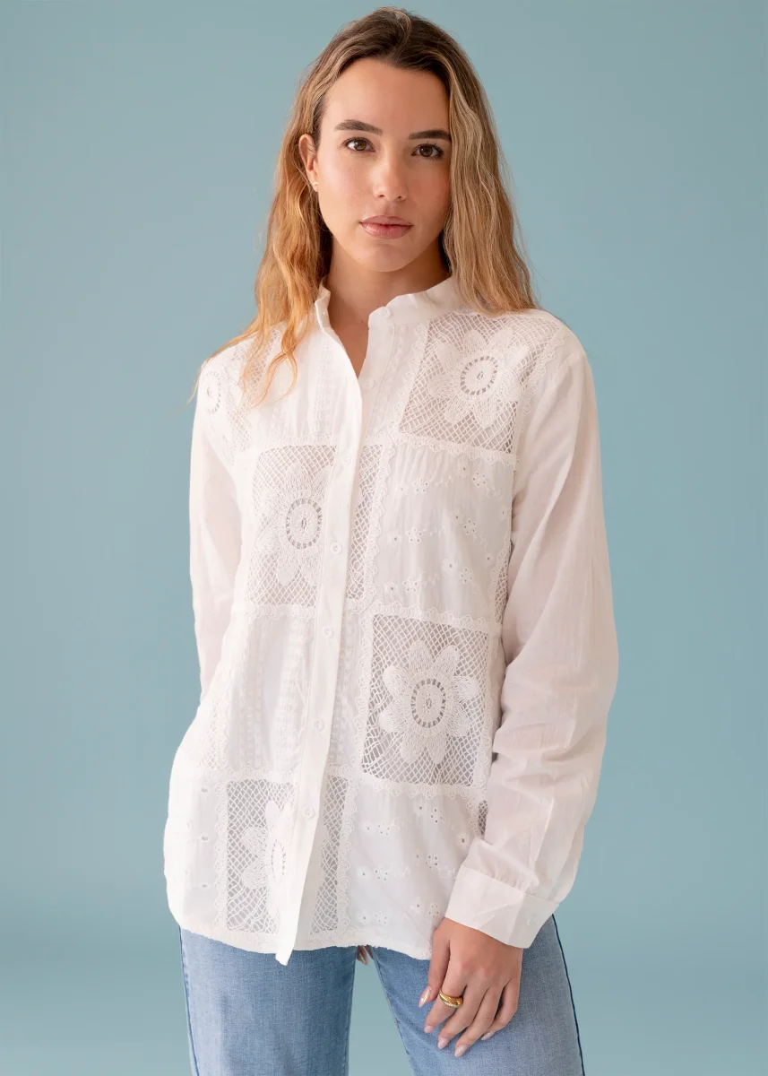 Camisa bordada patchwork - Imagen 4