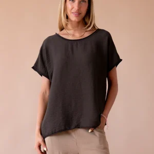 Camiseta bitextura cuello redondo