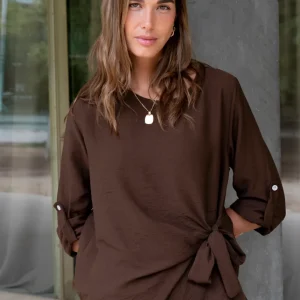 Blusa Tamariu nudo cuello redondo