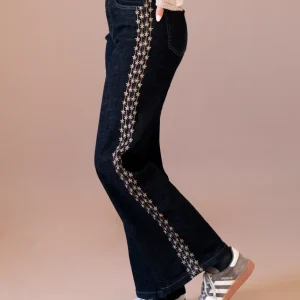 Jeans rectos bordados