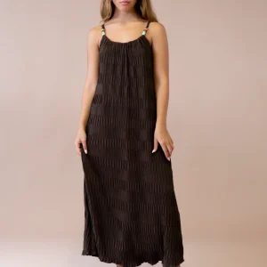 Vestido plisado abalorios
