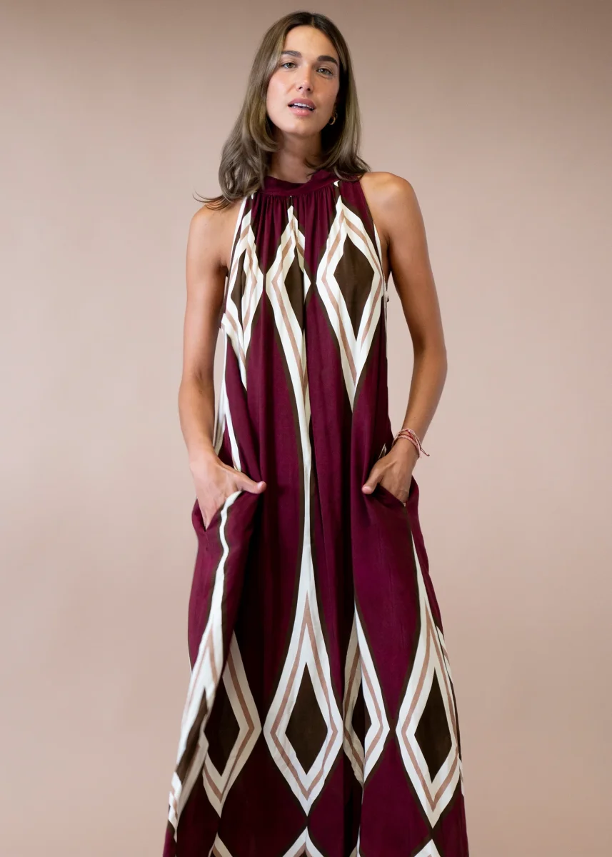 Vestido estampado halter - Imagen 3