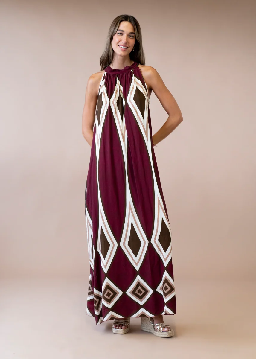 Vestido estampado halter