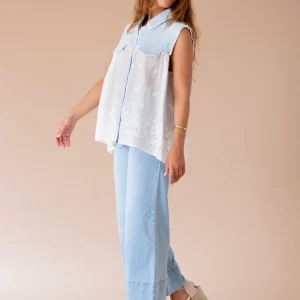 Camisa batista denim