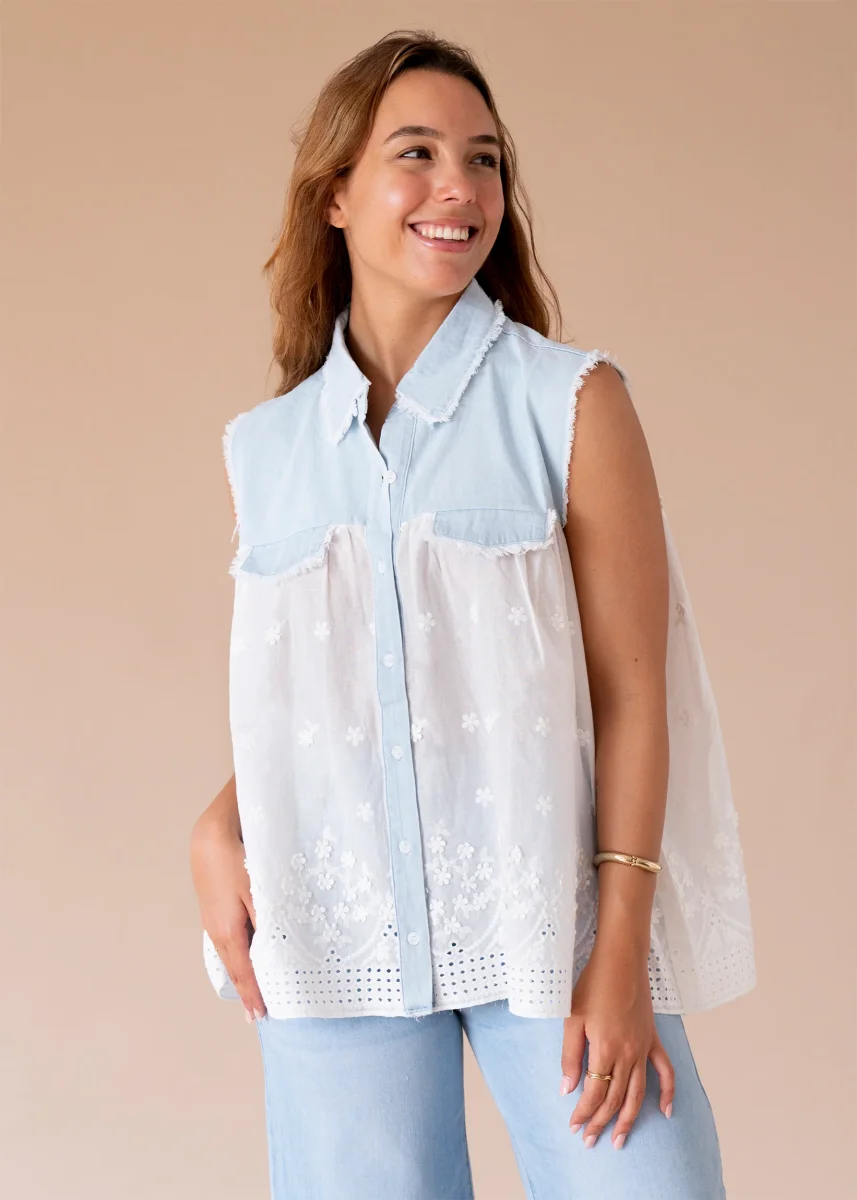 Camisa batista denim - Imagen 3