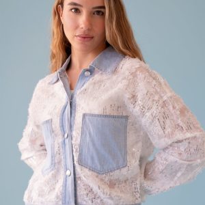 Cazadora lentejuelas denim