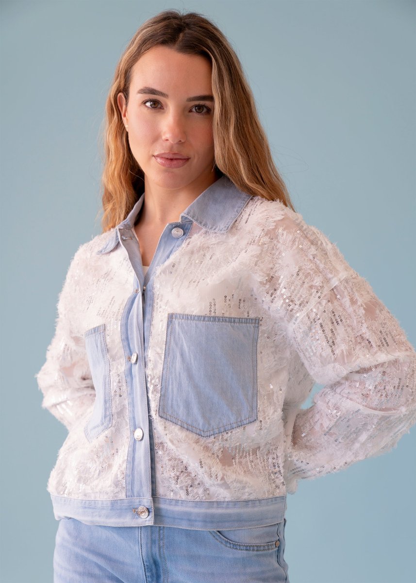 Cazadora lentejuelas denim - Imagen 2