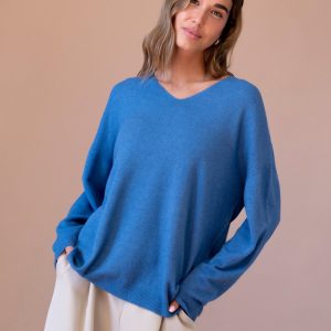 Jersey sin costuras cuello punta