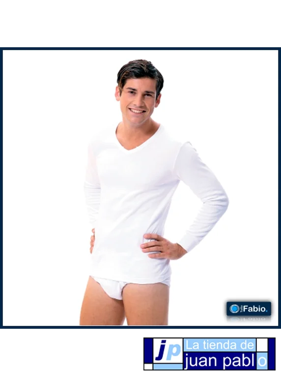 FABIO 8214 Camiseta Térmica Manga Larga Cuello de Pico - Imagen 2